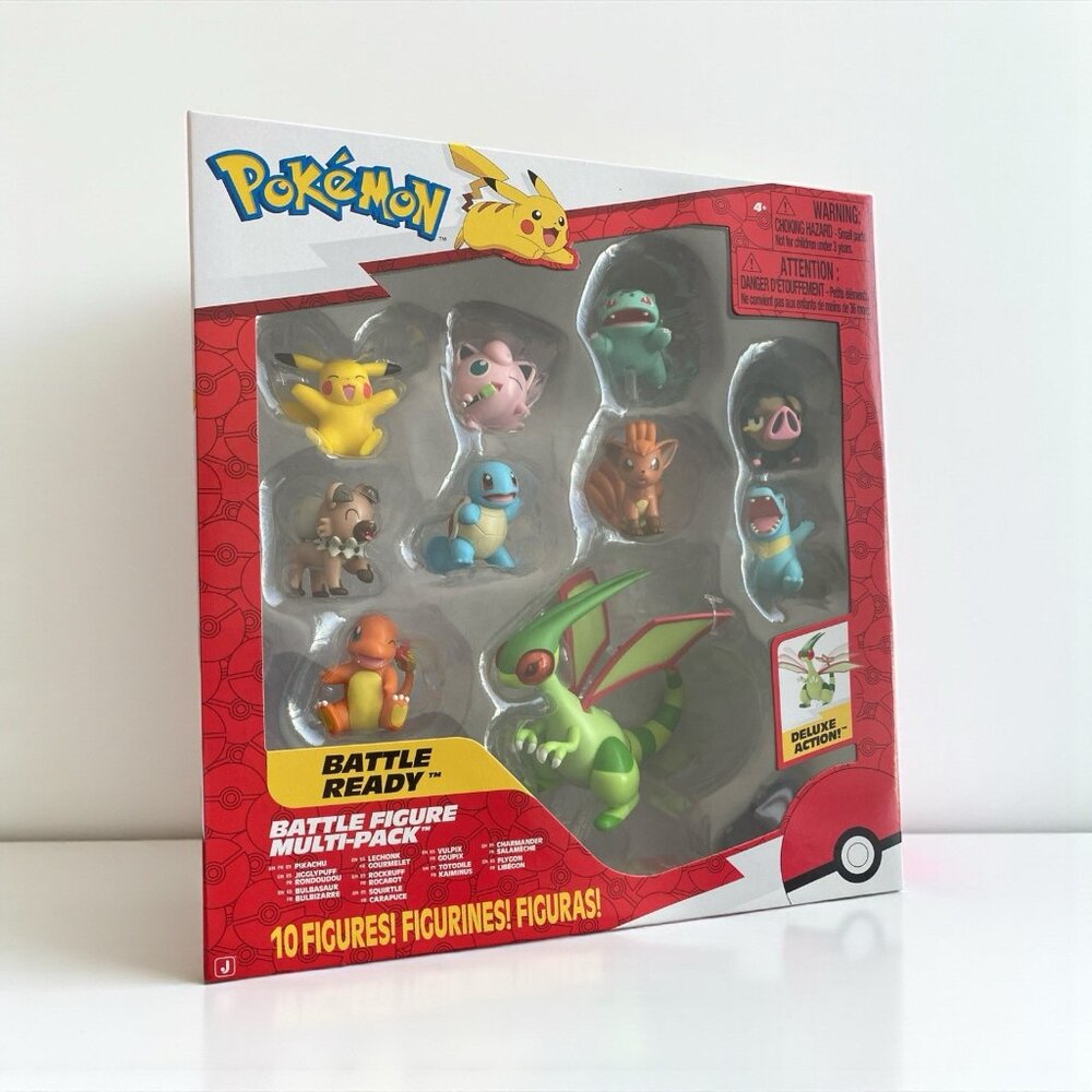 Pokemon Battle Figure 10-Figure MultiPack- Flygon Vulpix Lechonk Rockruff New